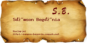 Sámson Begónia névjegykártya